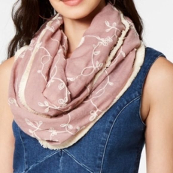 INC International Concepts Accessories - INC International pink embroidered infinity scarf